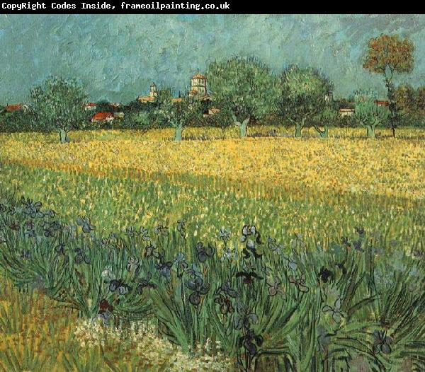 Vincent Van Gogh View of Arles with Irises